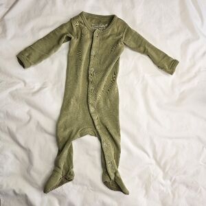 L'ovedbaby Sage Green Footed Onesie
